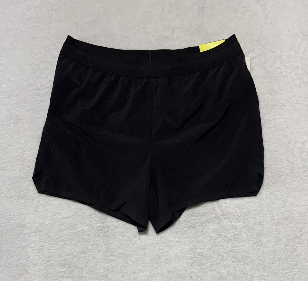 All In Motion Shorts Mens Large Black 5 Inch Run Drawstring Pockets Quick Dry